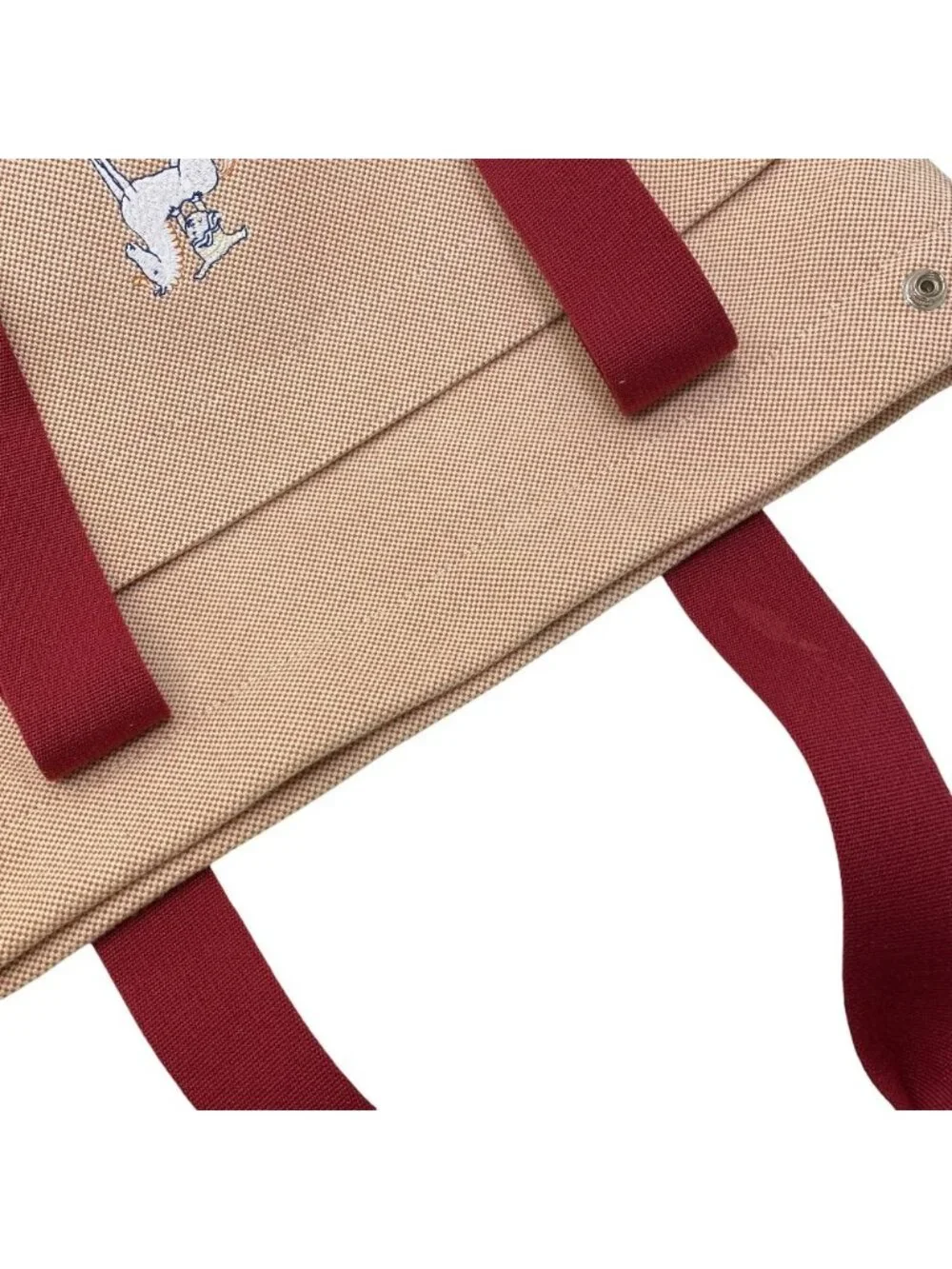 Hermes Cabriole Mothersbag Tote Canvas Toile Ash Bordeaux Beige Light Weight